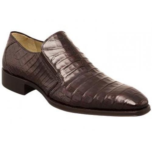 Mezlan "Fiorello" Dark Brown All-Over Genuine Crocodile Loafer Shoes 3589-F.